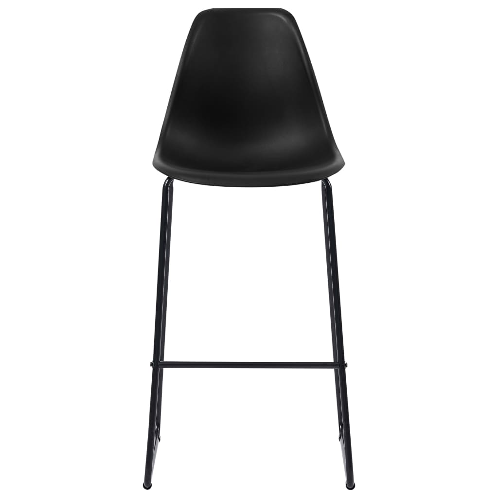 vidaXL Cadeiras de bar 4 pcs plástico preto