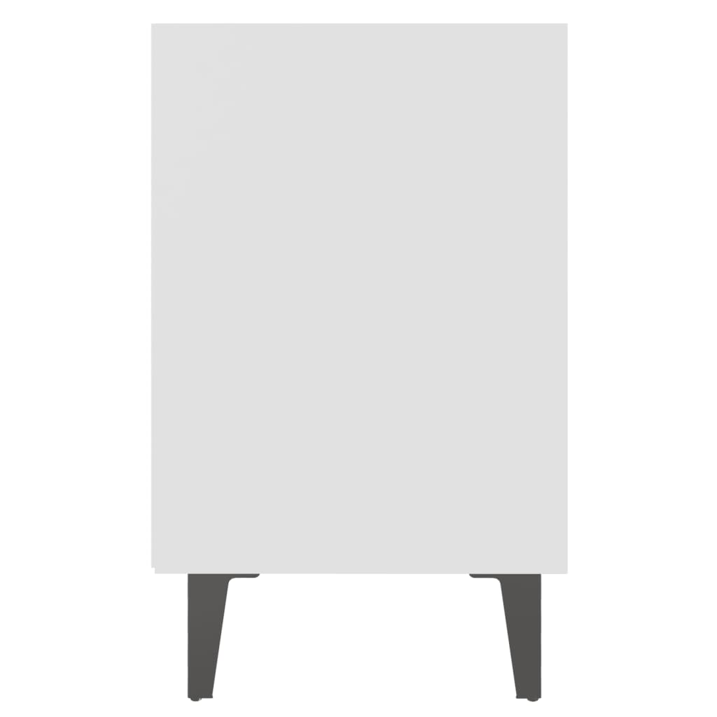 vidaXL Mesa de cabeceira com pernas em metal 40x30x50 cm branco