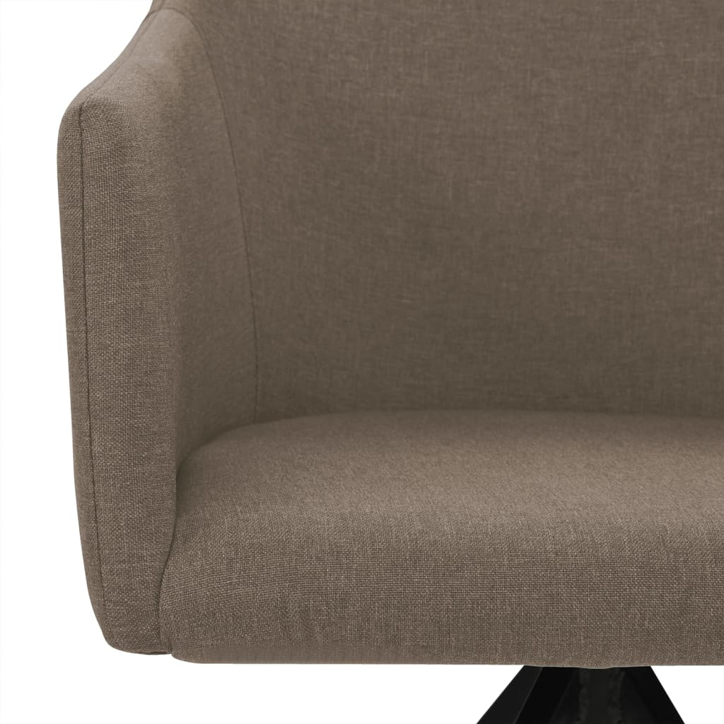 vidaXL Cadeiras de jantar giratórias 2 pcs tecido cinzento-acastanhado
