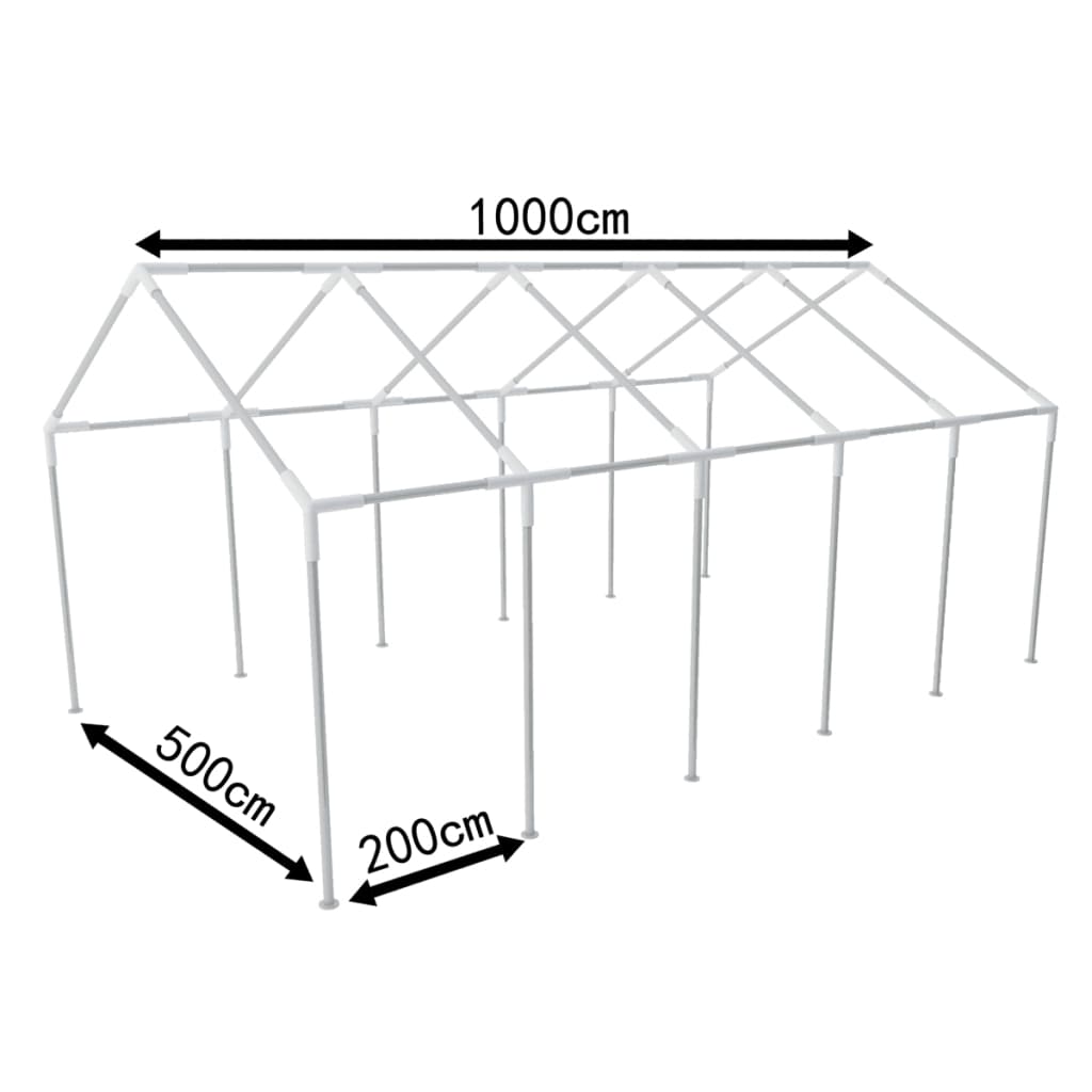vidaXL Estrutura de aço para tenda de festa 10 x 5 m