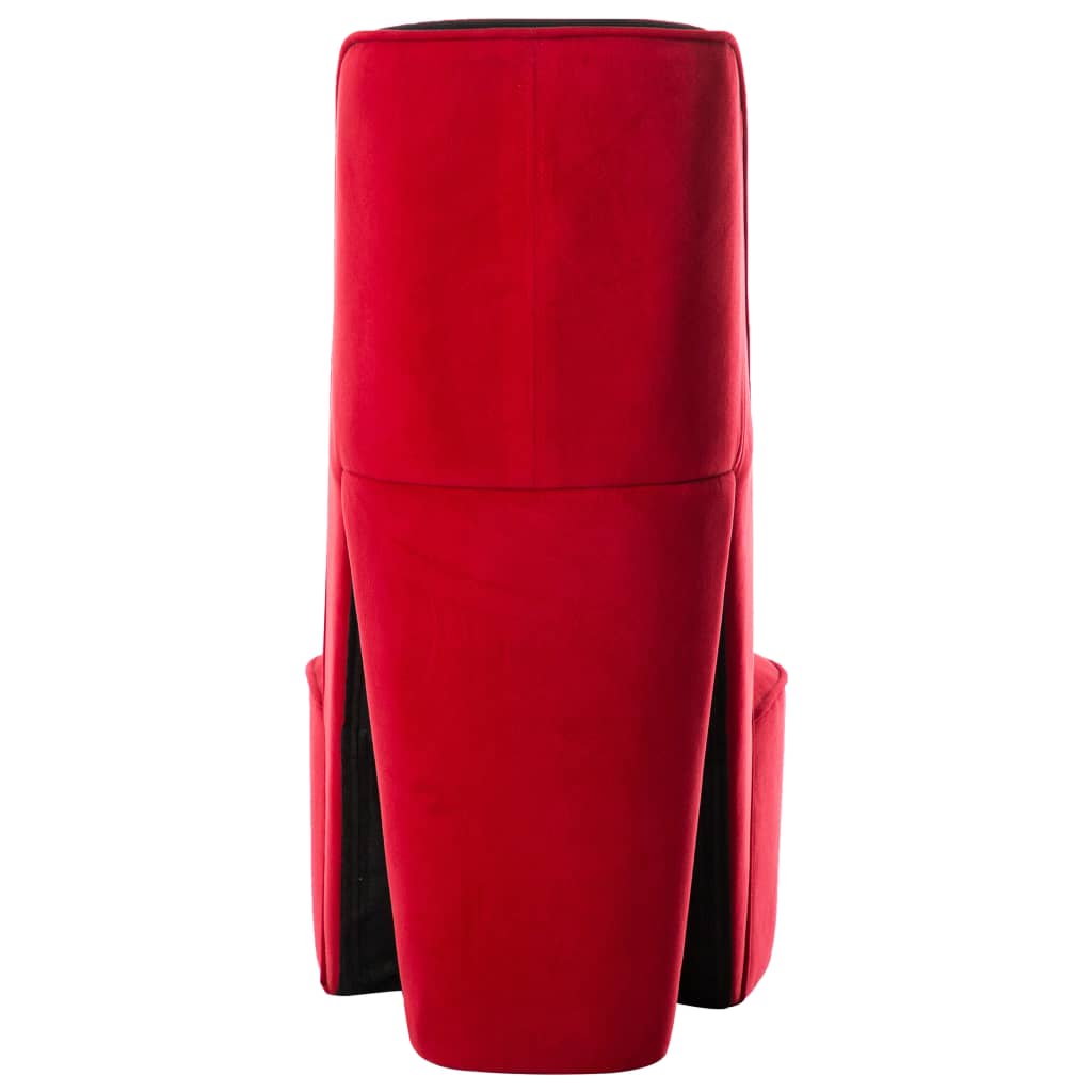 vidaXL Cadeira estilo sapato de salto alto veludo vermelho