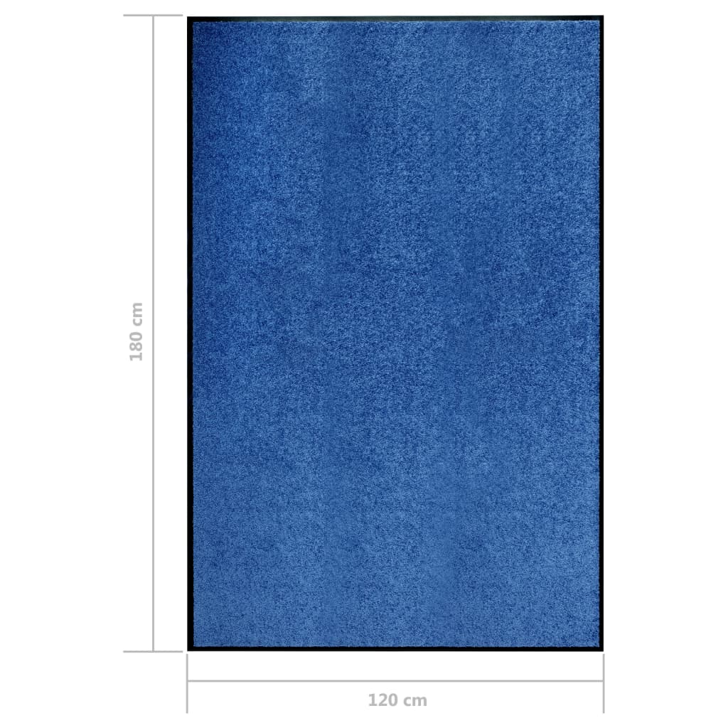 vidaXL Tapete de porta lavável 120x180 cm azul