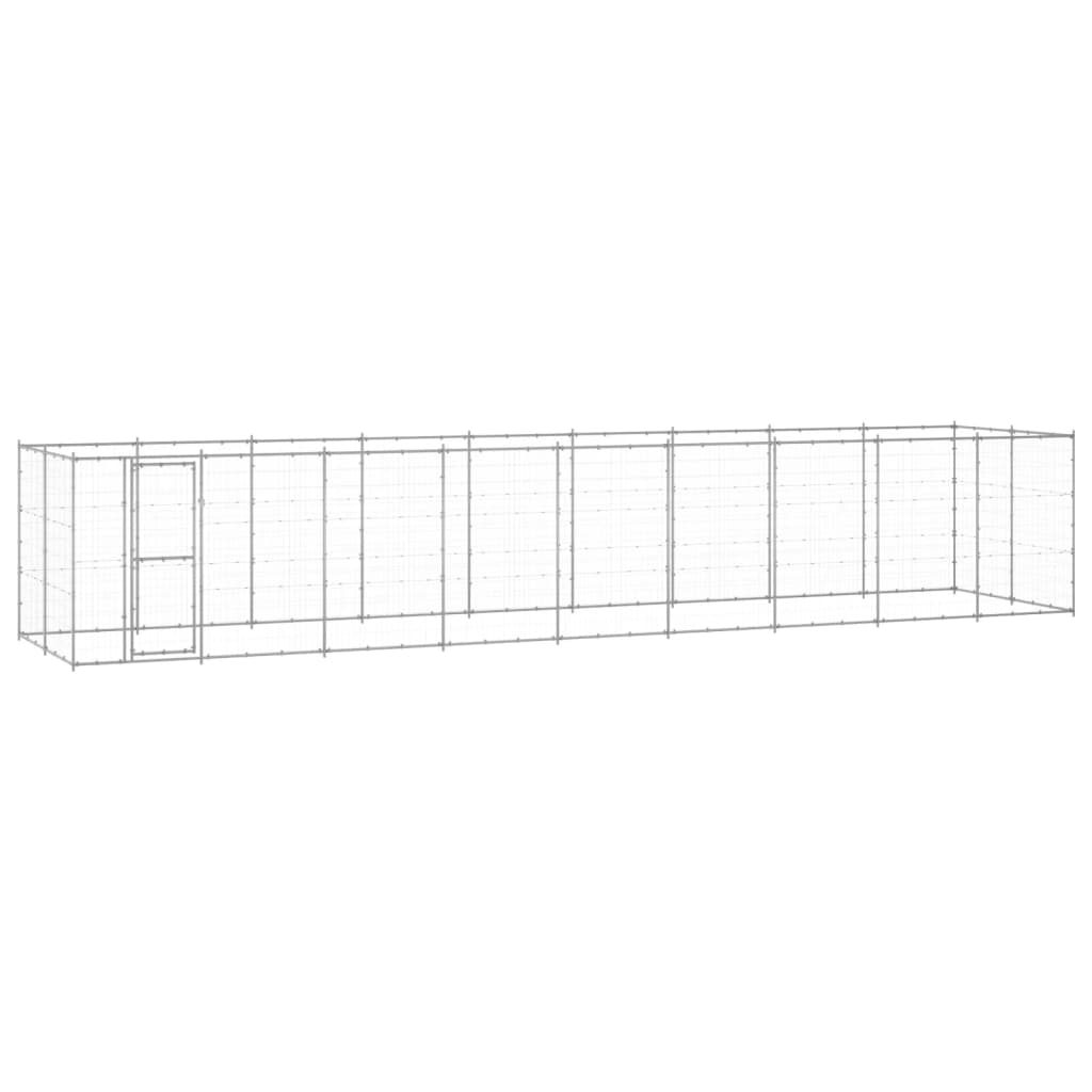 vidaXL Canil de exterior 21,78 m² aço galvanizado
