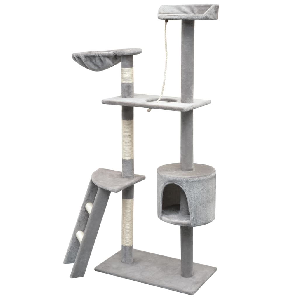 vidaXL Árvore para gatos c/ postes arranhadores sisal 150 cm cinzento