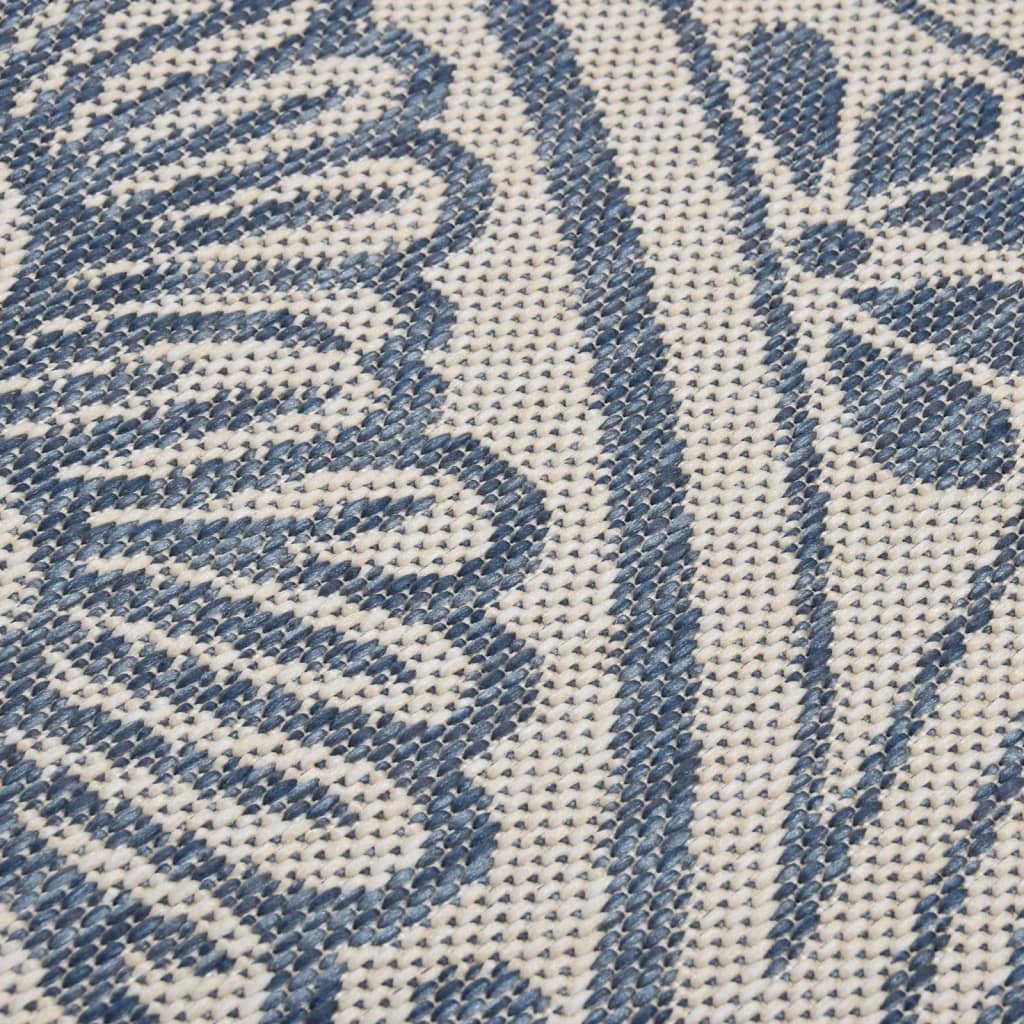 vidaXL Tapete de tecido plano para exterior 100x200 cm padrão azul