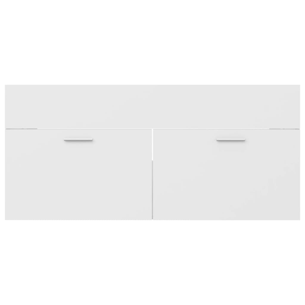 vidaXL Armário de lavatório 100x38,5x46 cm contraplacado branco