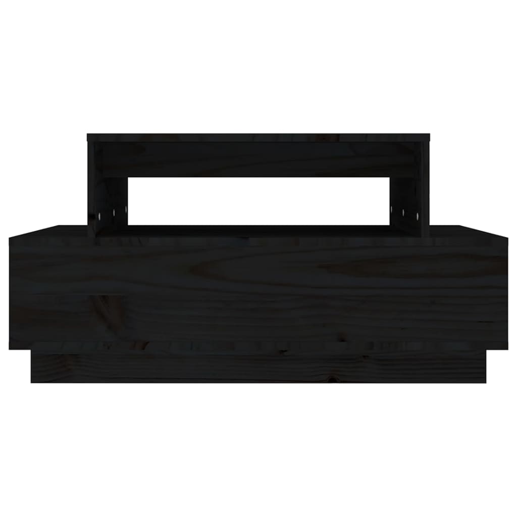 vidaXL Mesa de centro 80x55x40,5 cm madeira de pinho maciça preto