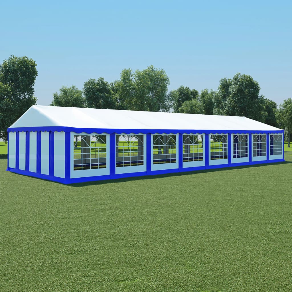 vidaXL Tenda de jardim 6x16 m PVC azul e branco