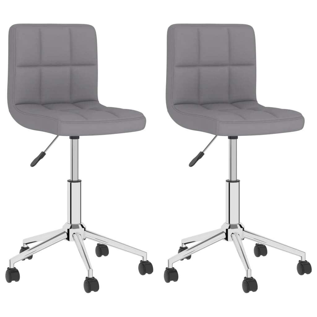 vidaXL Cadeiras de jantar giratórias 2 pcs tecido cinzento-claro