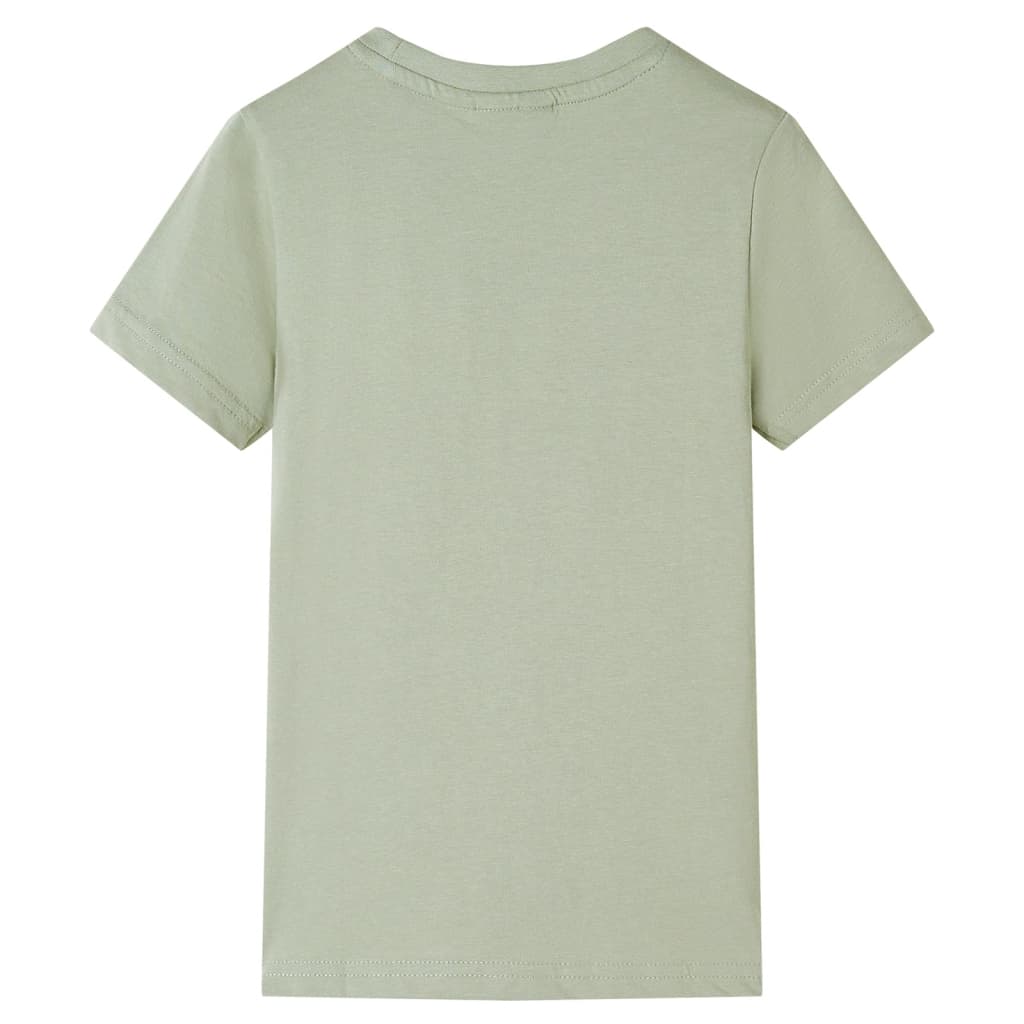 T-shirt de manga curta para criança caqui-claro 92