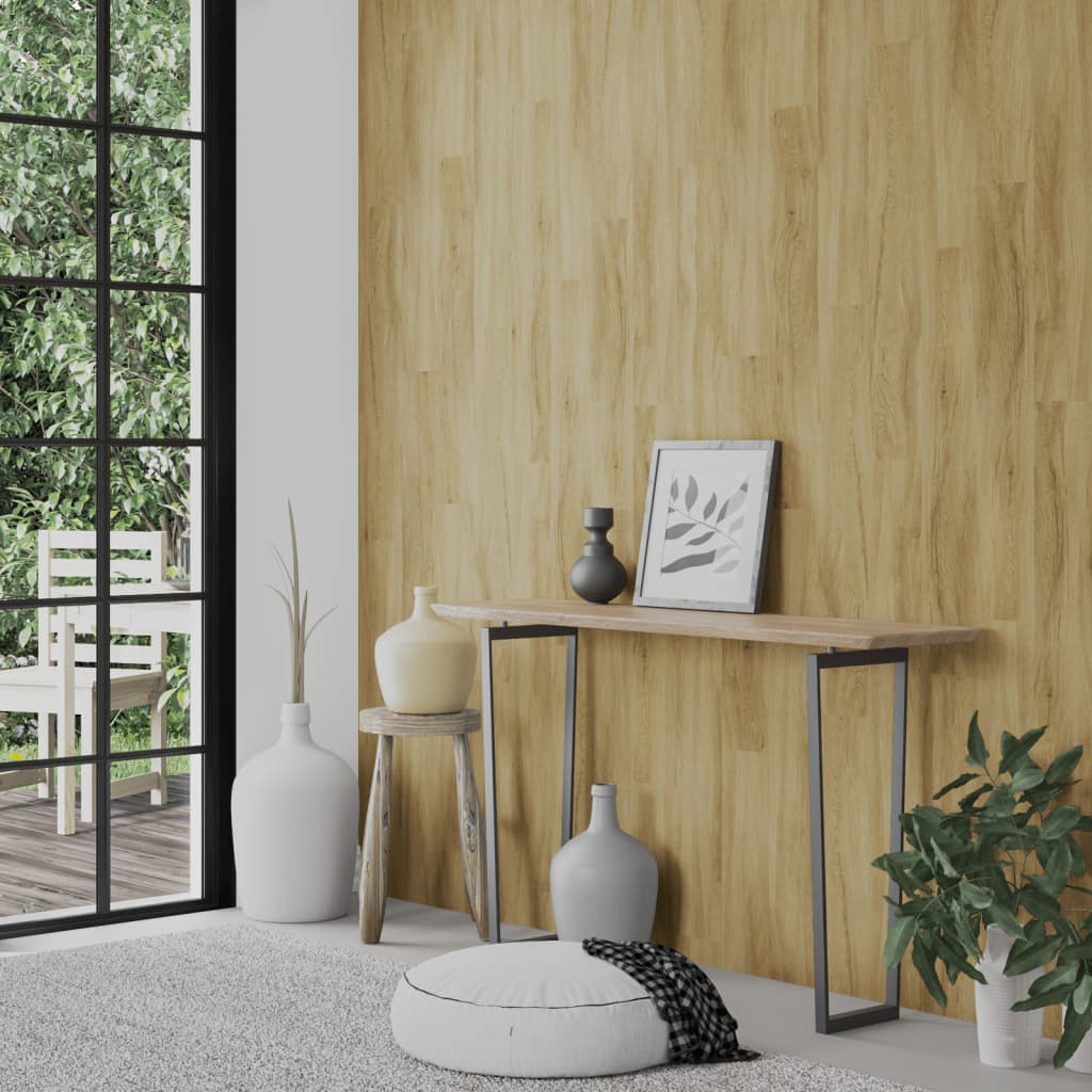 vidaXL Painel de parede c/ aspeto de madeira 2,06 m² PVC castanho