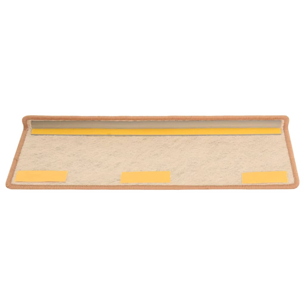 vidaXL Tapetes escada adesivos aspeto sisal 15 pcs 65x21x4 cm laranja