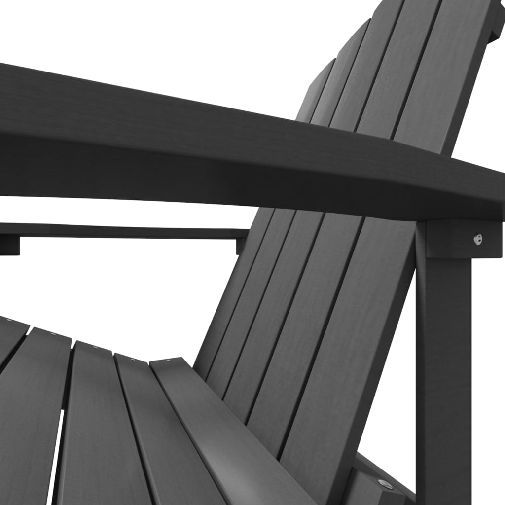 vidaXL Cadeira de jardim Adirondack com banco de pés PEAD antracite