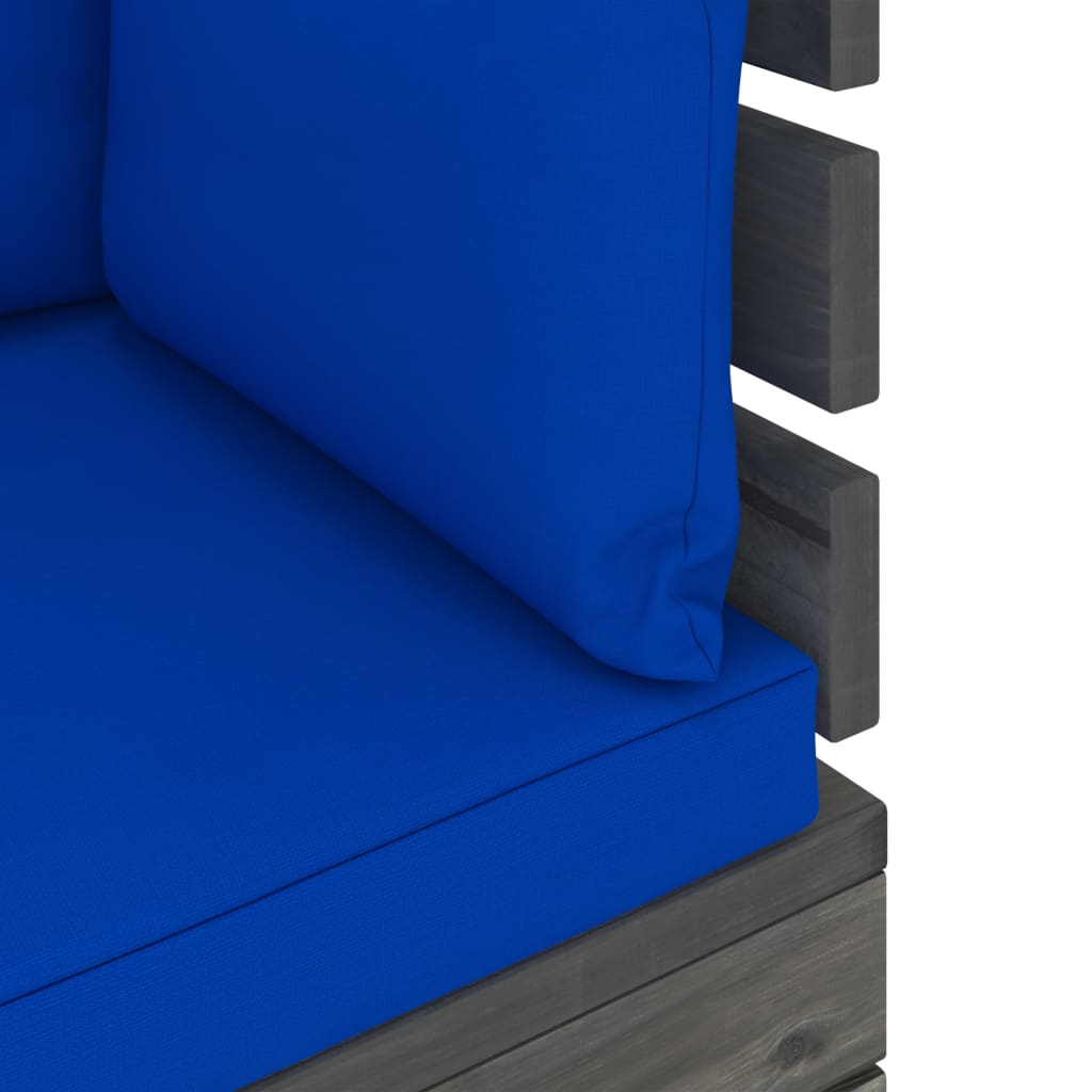 vidaXL 9 pcs conjunto lounge de paletes com almofadões pinho maciço