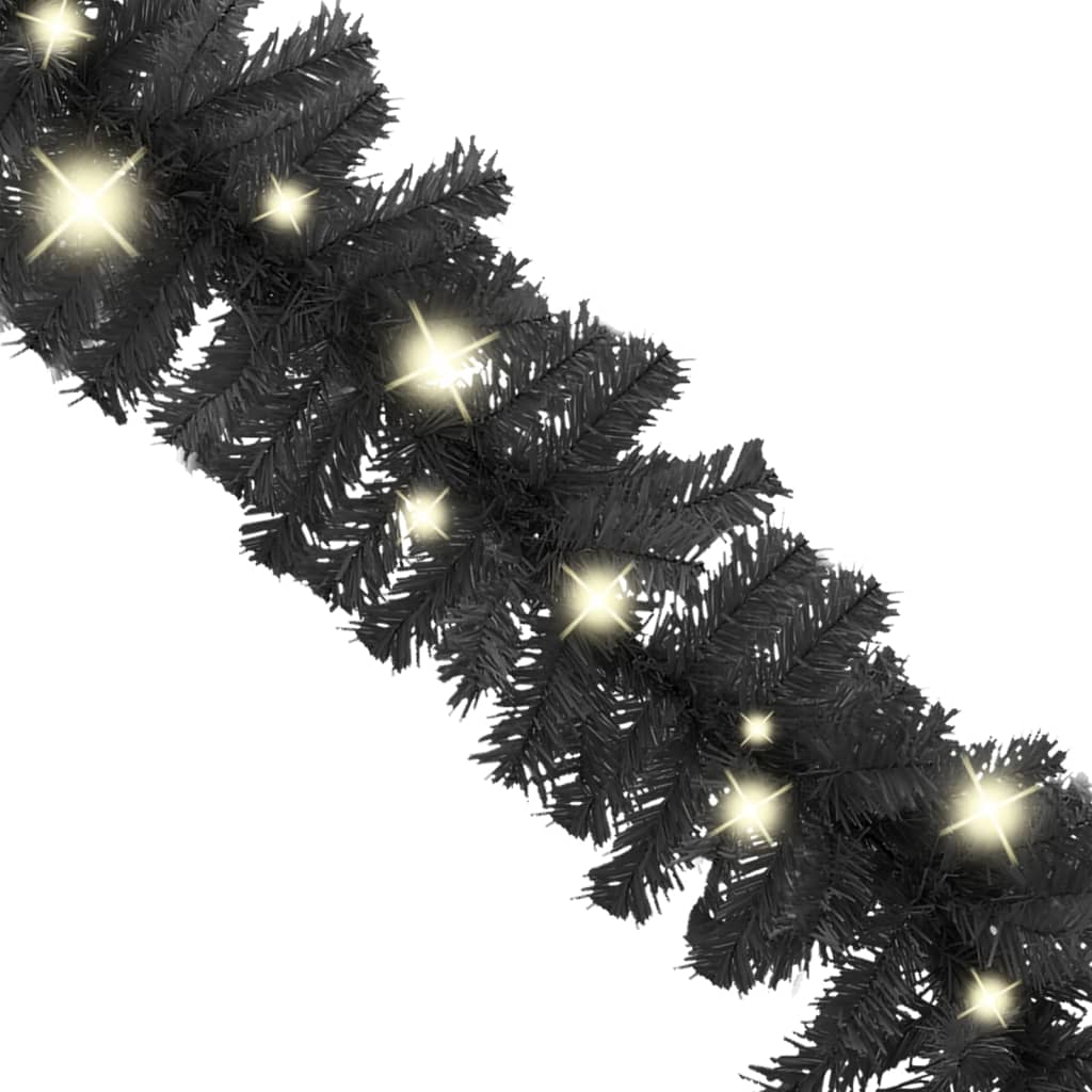 vidaXL Grinalda de Natal com luzes LED 20 m preto