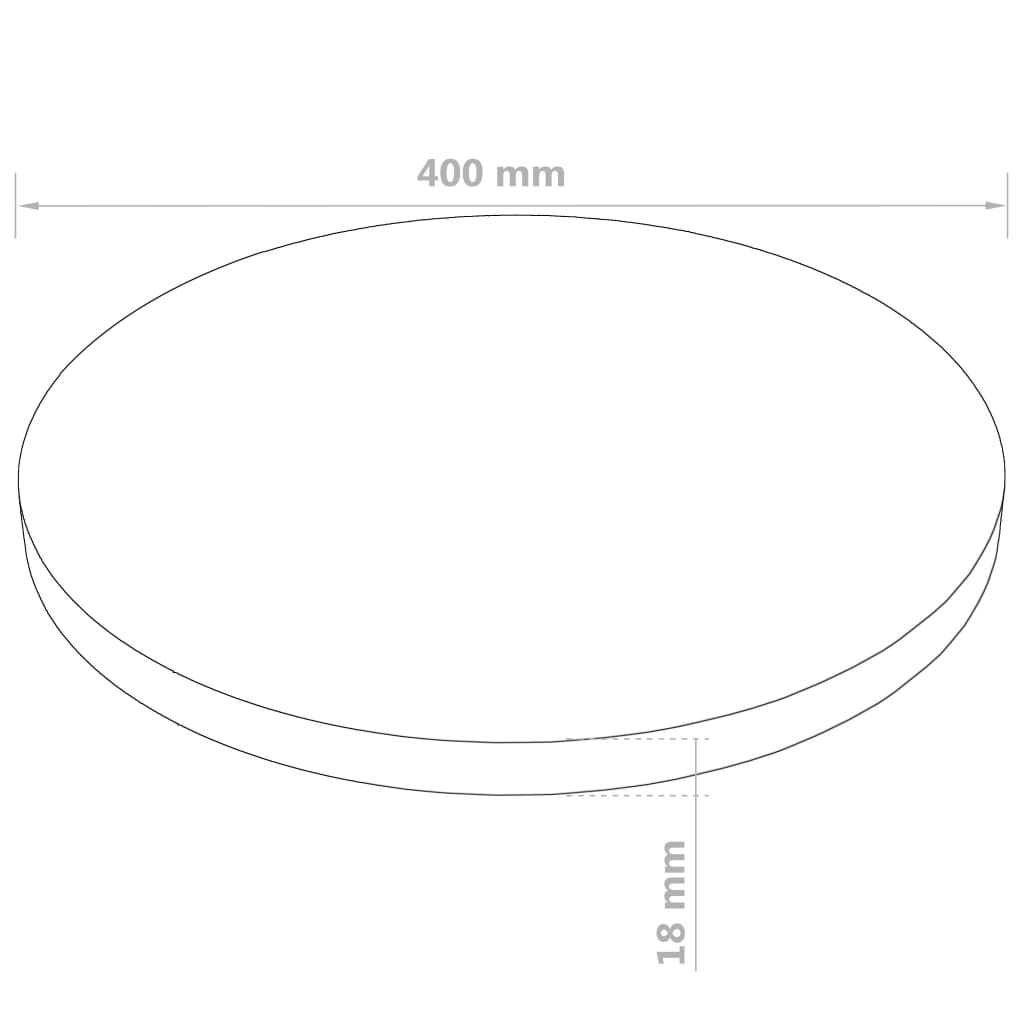vidaXL Tampo de mesa em MDF redondo 400x18 mm