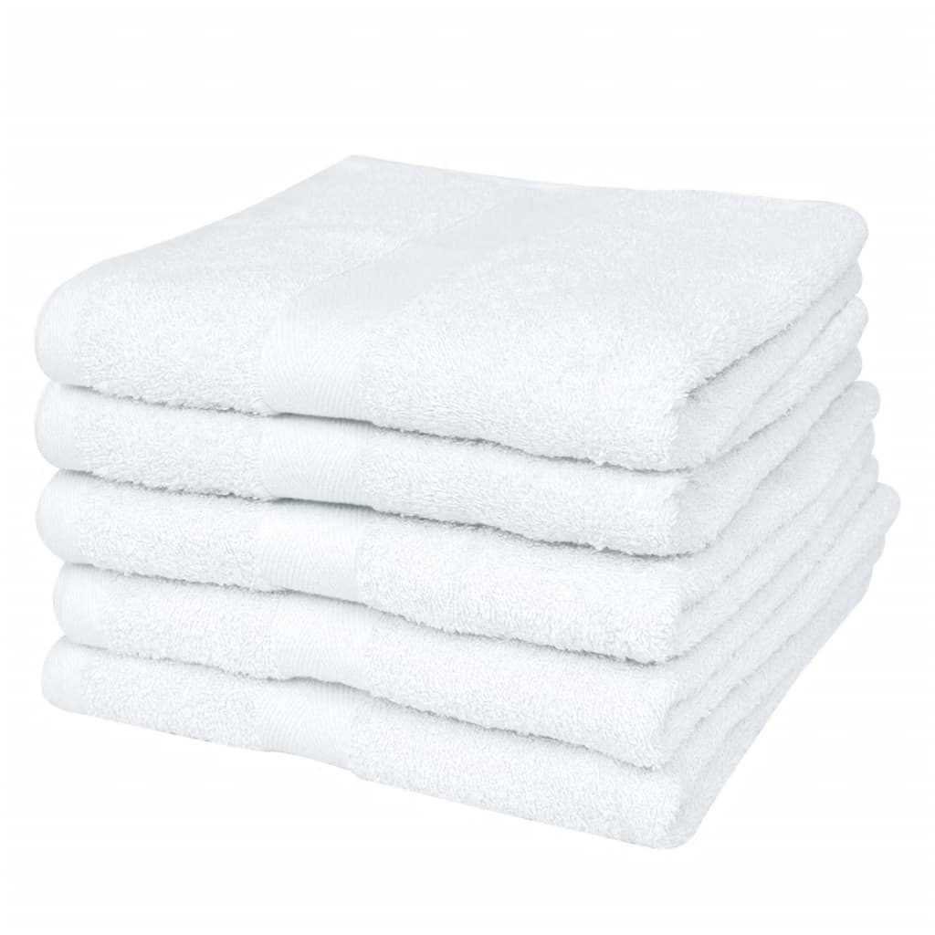 vidaXL Conjunto toalhas hotel 50 pcs algodão 400 g. 30x30 cm branco