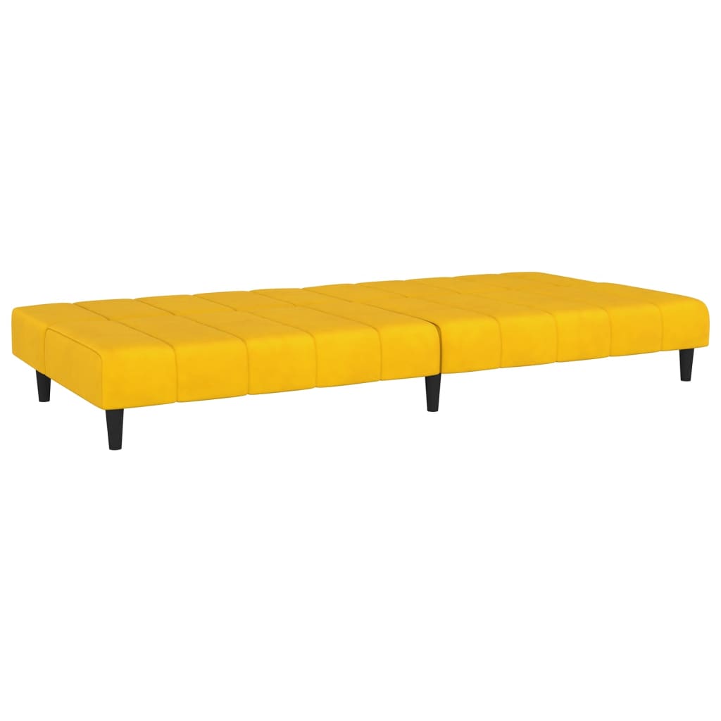 vidaXL Sofá-cama de 2 lugares veludo amarelo