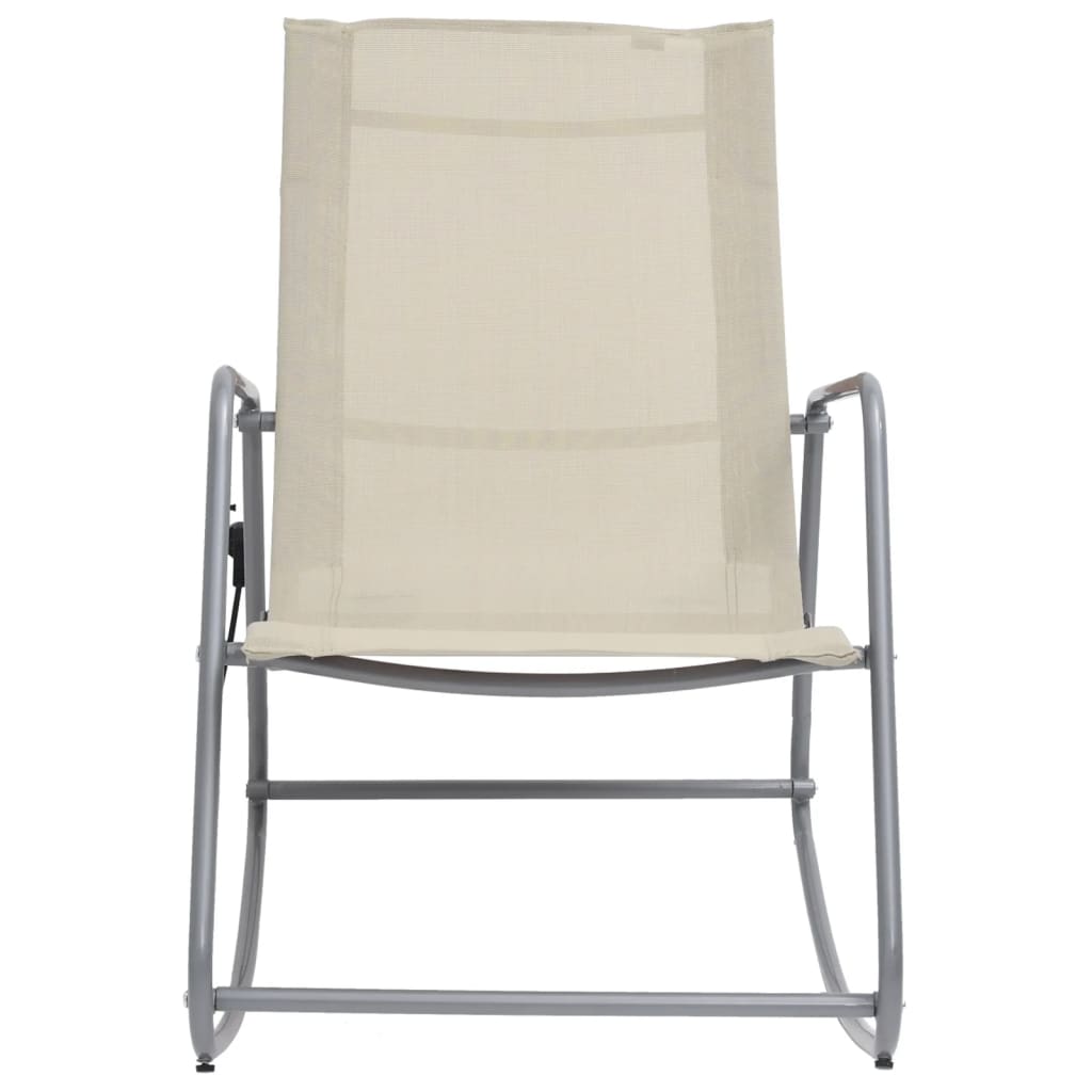 vidaXL Cadeira de baloiço para jardim 95x54x85 cm textilene cor creme
