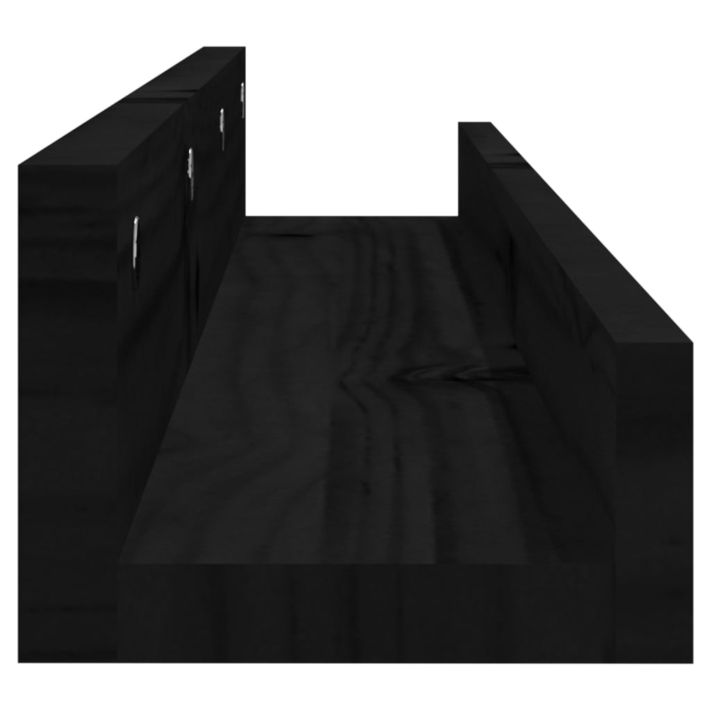 vidaXL Prateleiras de parede 2 pcs 80x12x9 cm pinho maciço preto