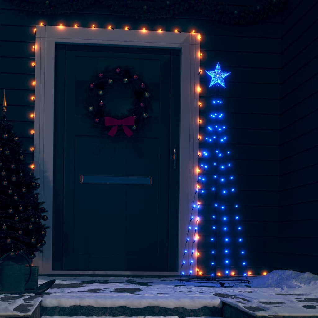 vidaXL Árvore de Natal em cone c/ 84 luzes LED 50x150 cm azul