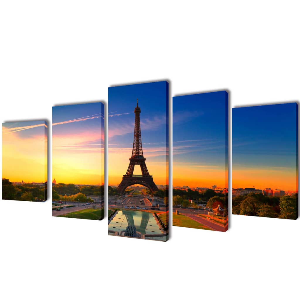Políptico com impressão Torre Eiffel 100 x 50 cm
