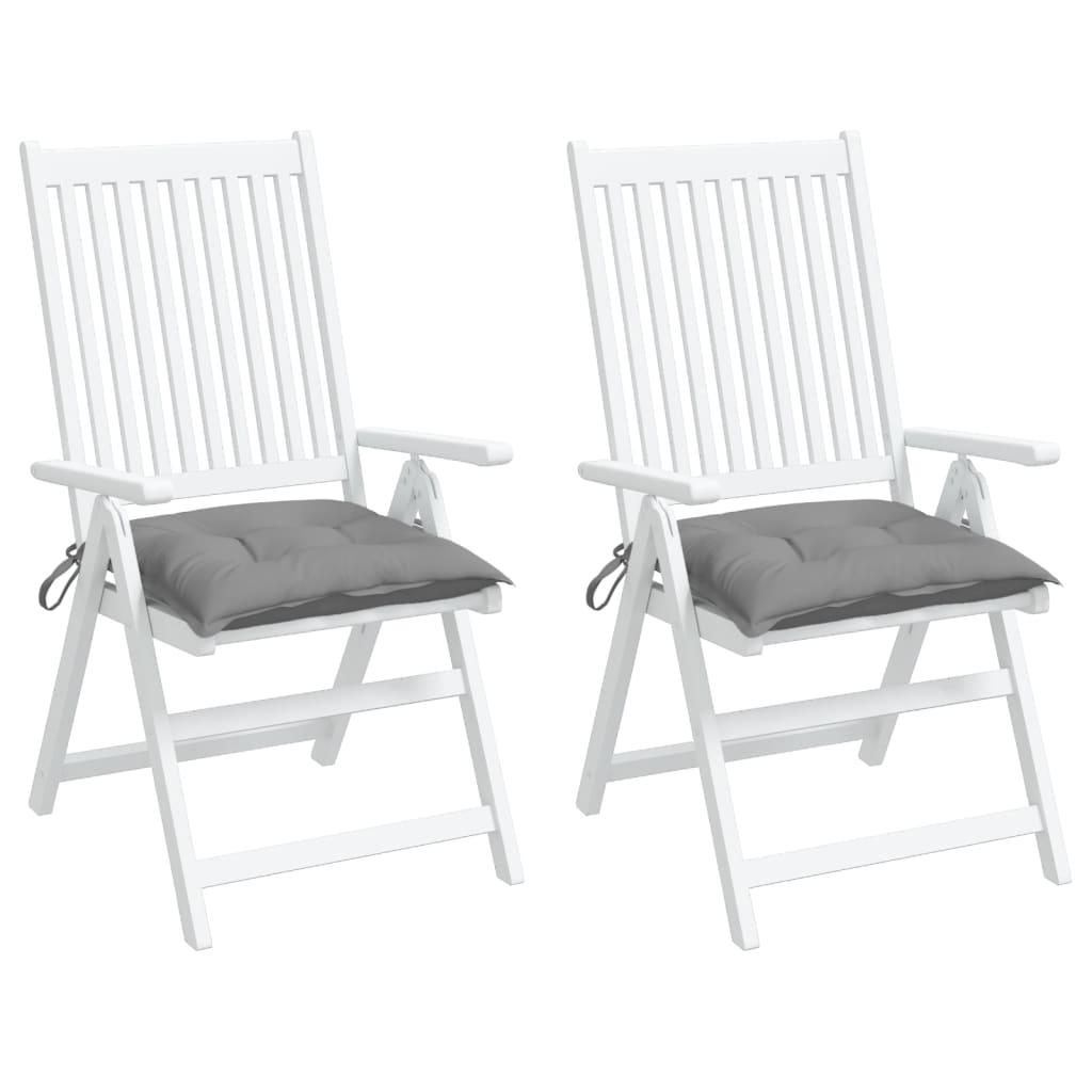 vidaXL Almofadões de cadeira 2 pcs 50x50x7 cm tecido oxford cinzento