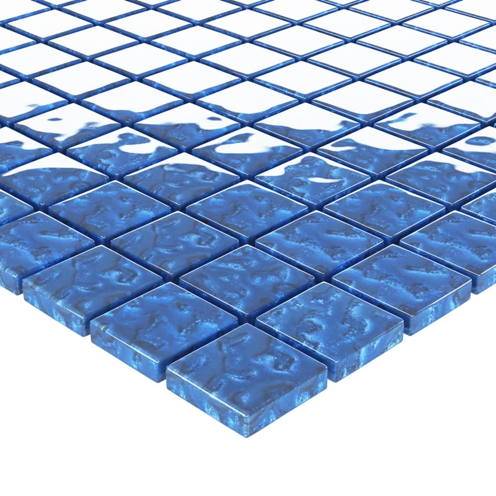 vidaXL Ladrilhos de mosaico 11 pcs 30x30 cm vidro azul