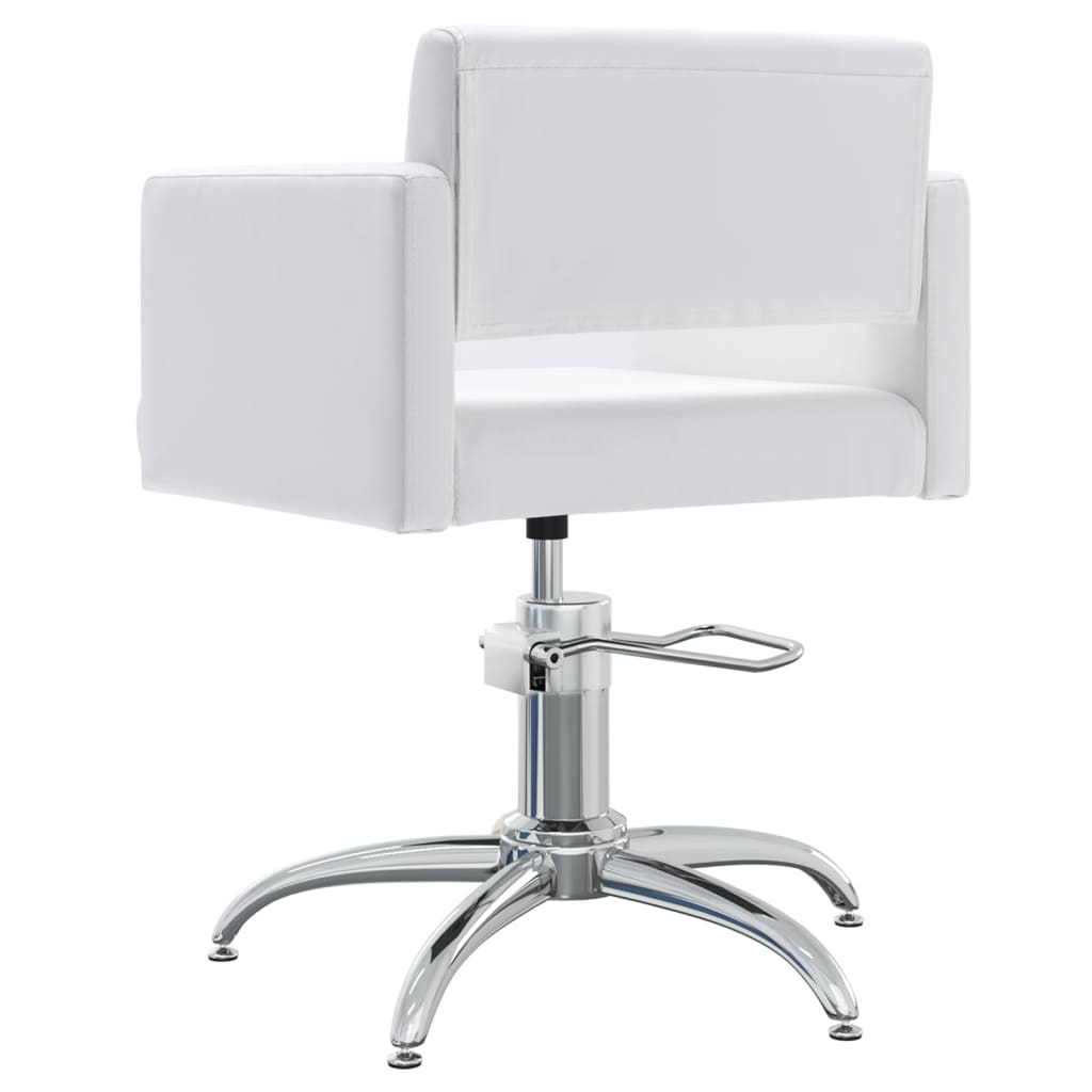 vidaXL Cadeira de cabeleireiro couro artificial branco