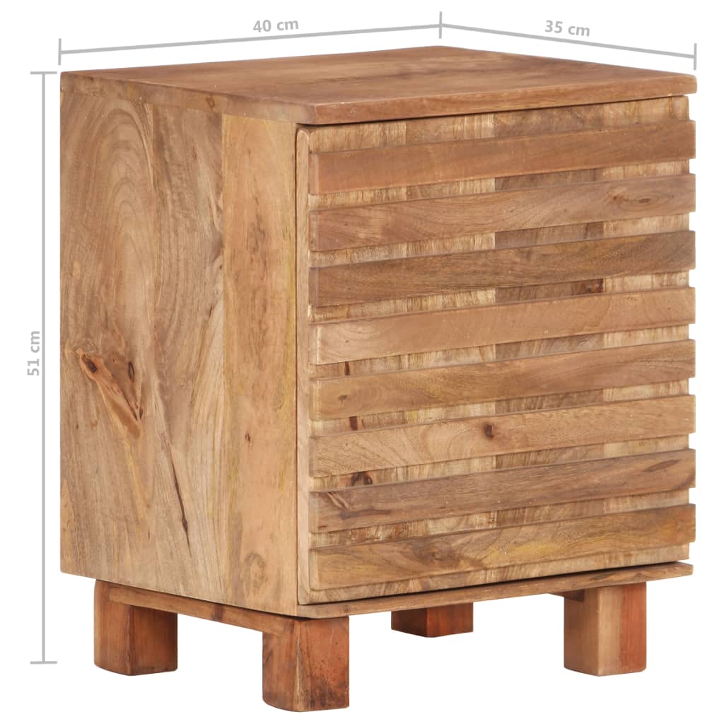 vidaXL Mesa de cabeceira 40x35x51 cm madeira de mangueira maciça