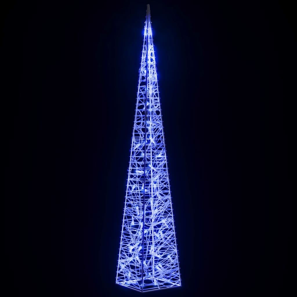 vidaXL Cone de iluminação decorat. c/ LEDs azuis acrílico 120 cm