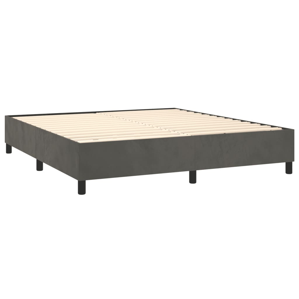 vidaXL Estrutura de cama com molas 180x200 cm veludo cinzento-escuro