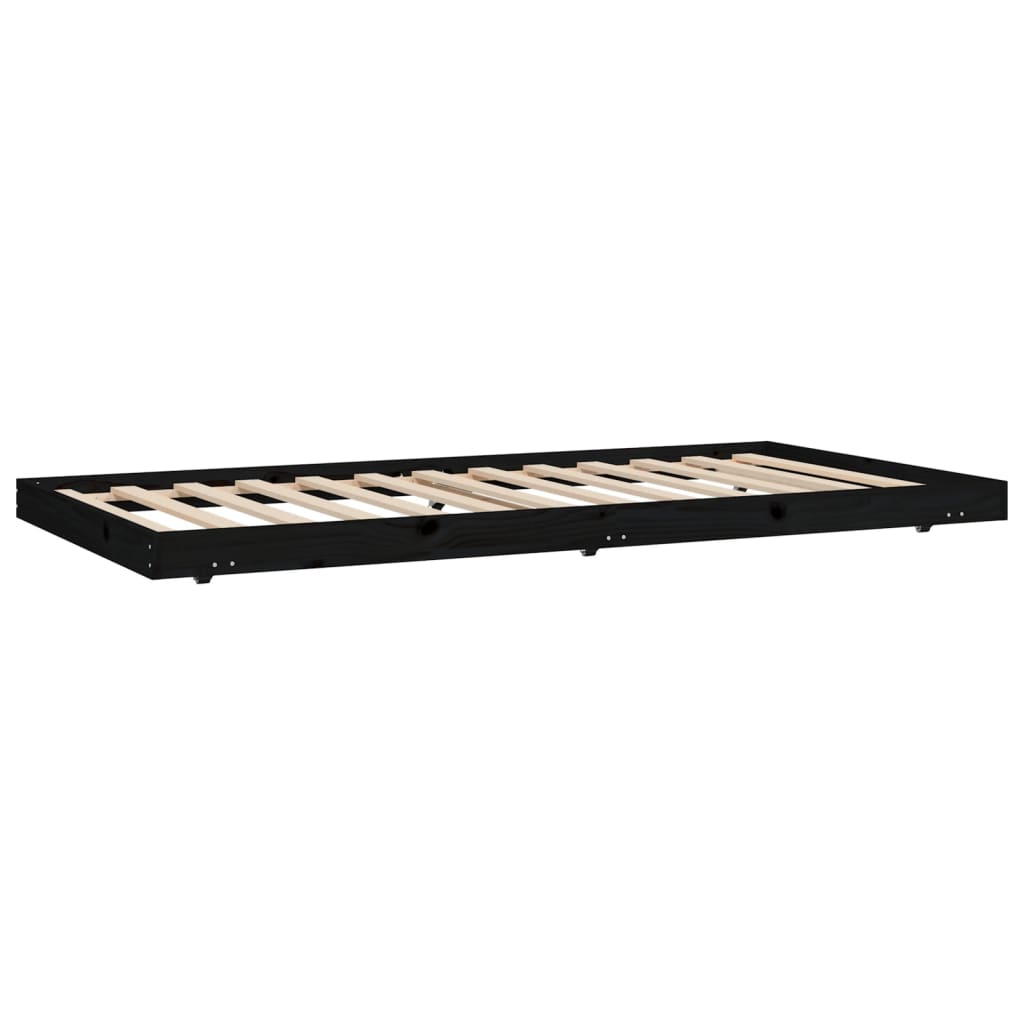 vidaXL Estrutura de cama 80x200 cm madeira de pinho maciça preto