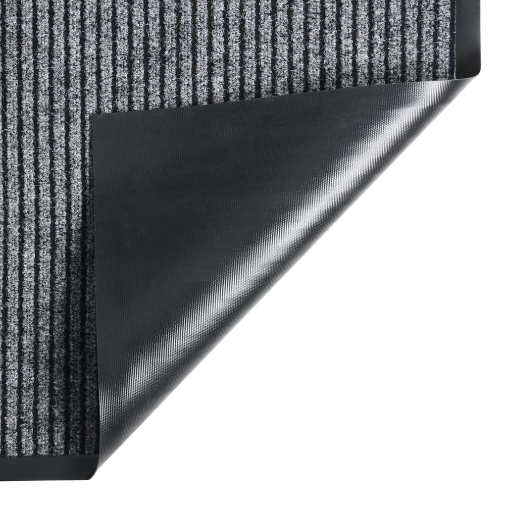 vidaXL Tapete de porta às riscas 40x60 cm cinzento