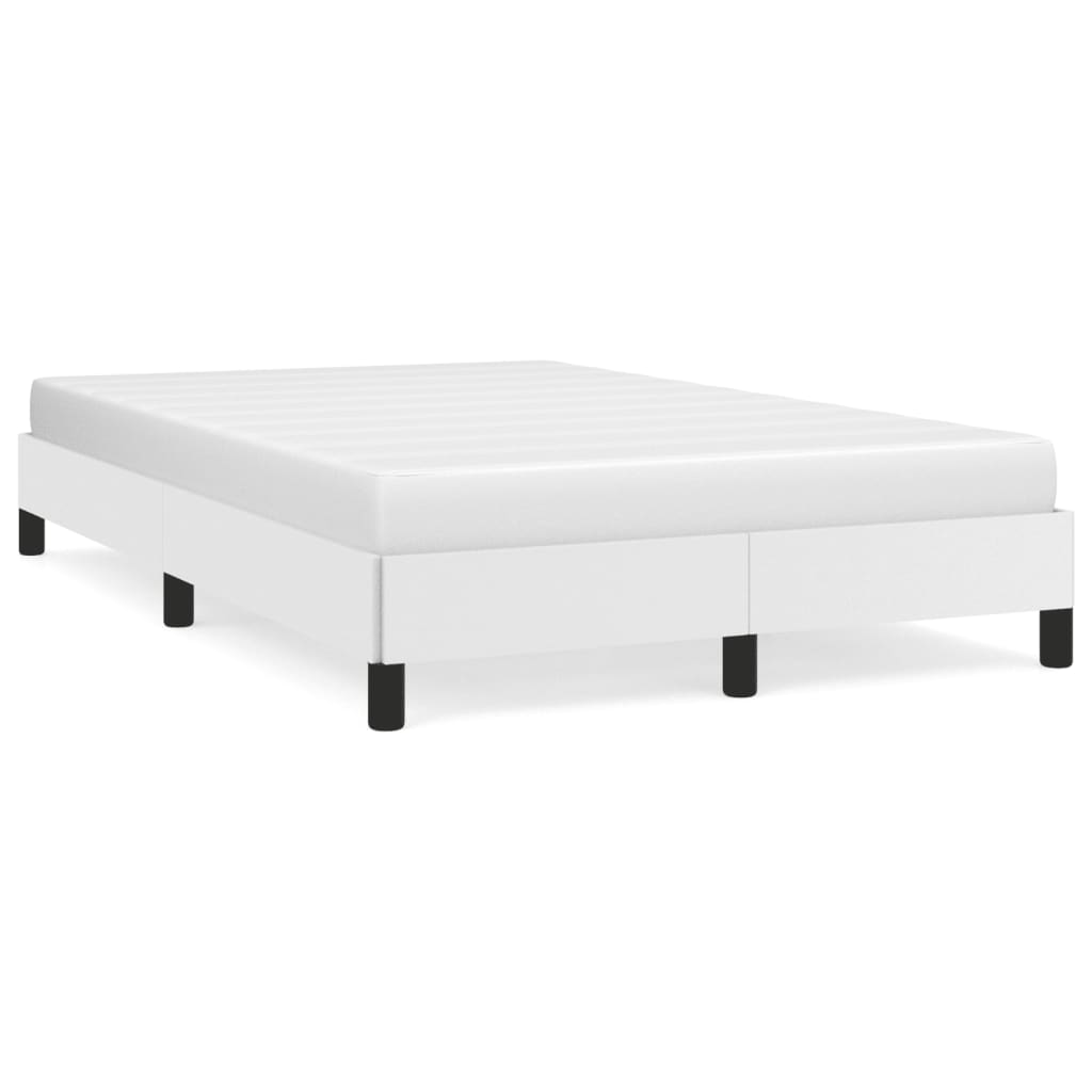 vidaXL Estrutura de cama 120x190 cm couro artificial branco