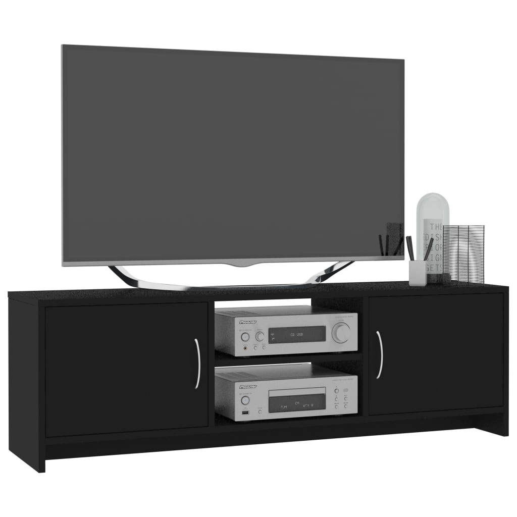 vidaXL Móvel de TV 120x30x37,5 cm contraplacado preto