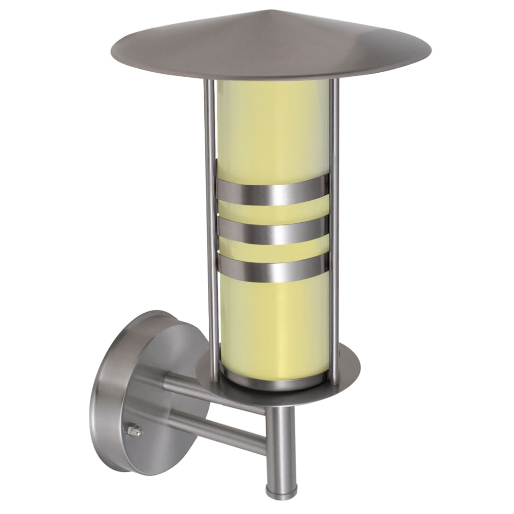 Lâmpada de parede / Aço inoxidável, Prata forma de cilindro com Sensor