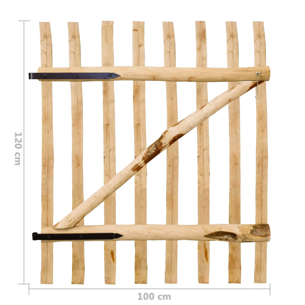 vidaXL Portão para cerca 1 pc 100x120 cm madeira de aveleira