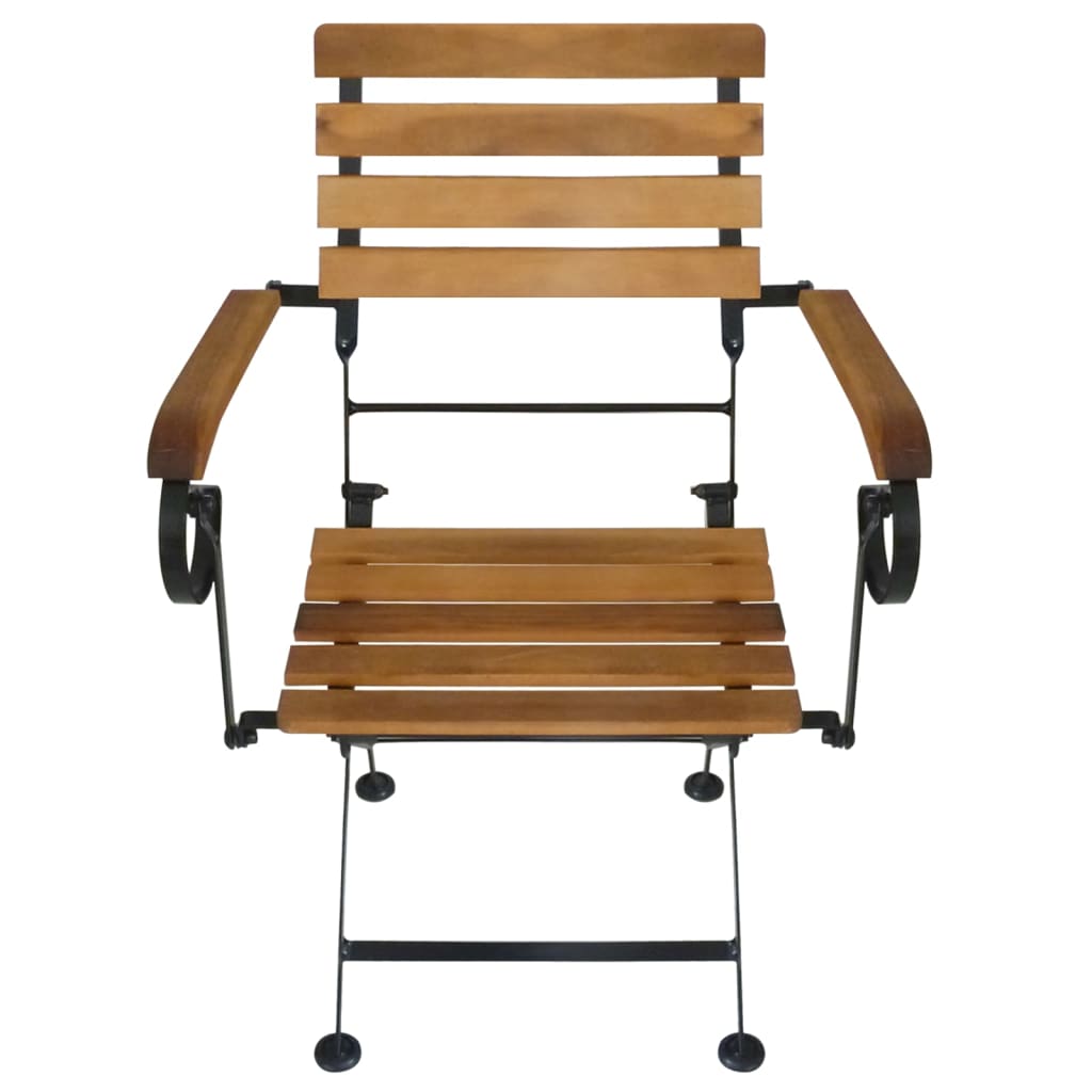 vidaXL Cadeiras de jardim dobráveis 4 pcs aço e madeira acácia maciça