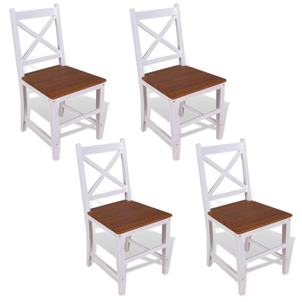 vidaXL Cadeiras de jantar 4 pcs teca/mogno maciços