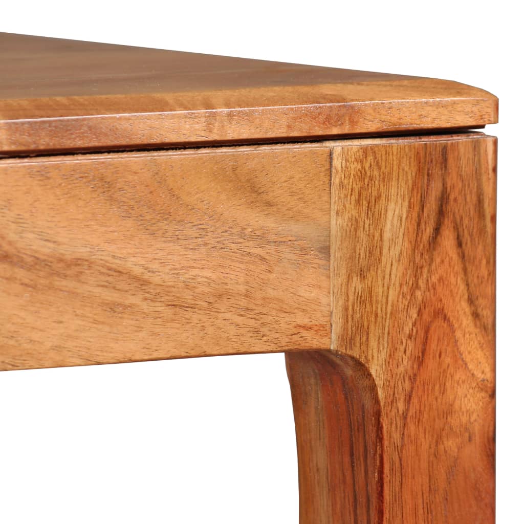 vidaXL Mesa de jantar em madeira maciça 118x60x76 cm
