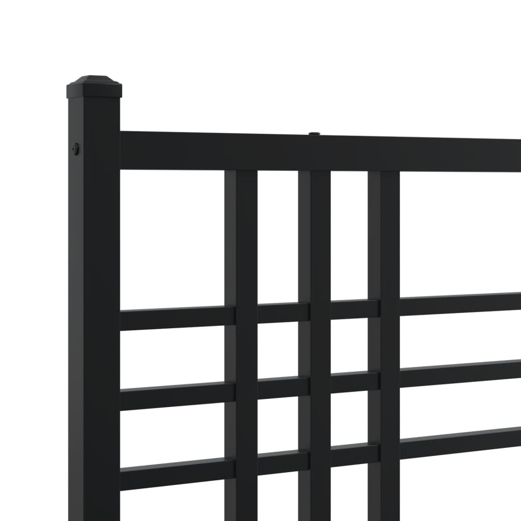 vidaXL Estrutura de cama com cabeceira 90x190 cm metal preto