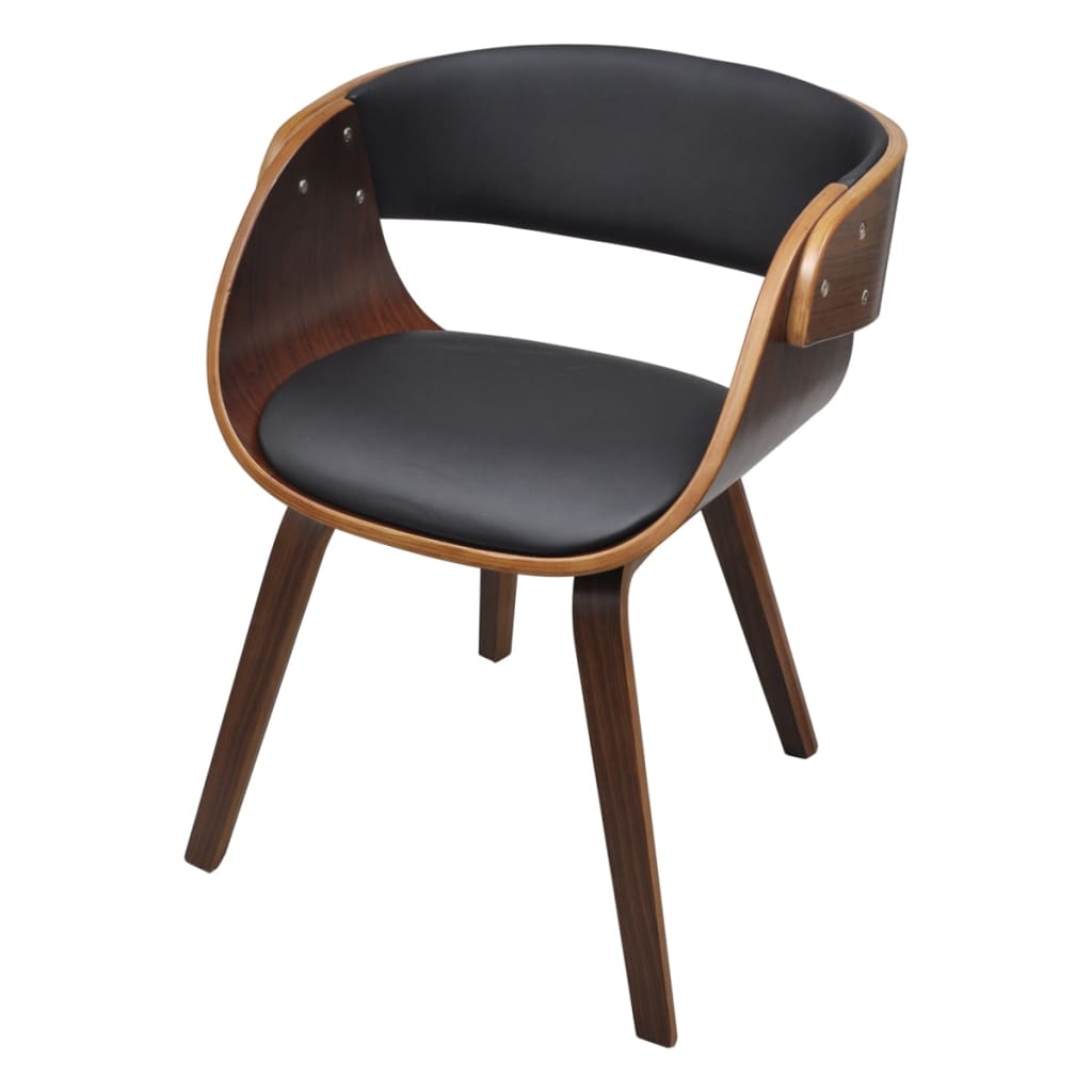 vidaXL Cadeiras jantar 2 pcs madeira curvada couro artificial castanho