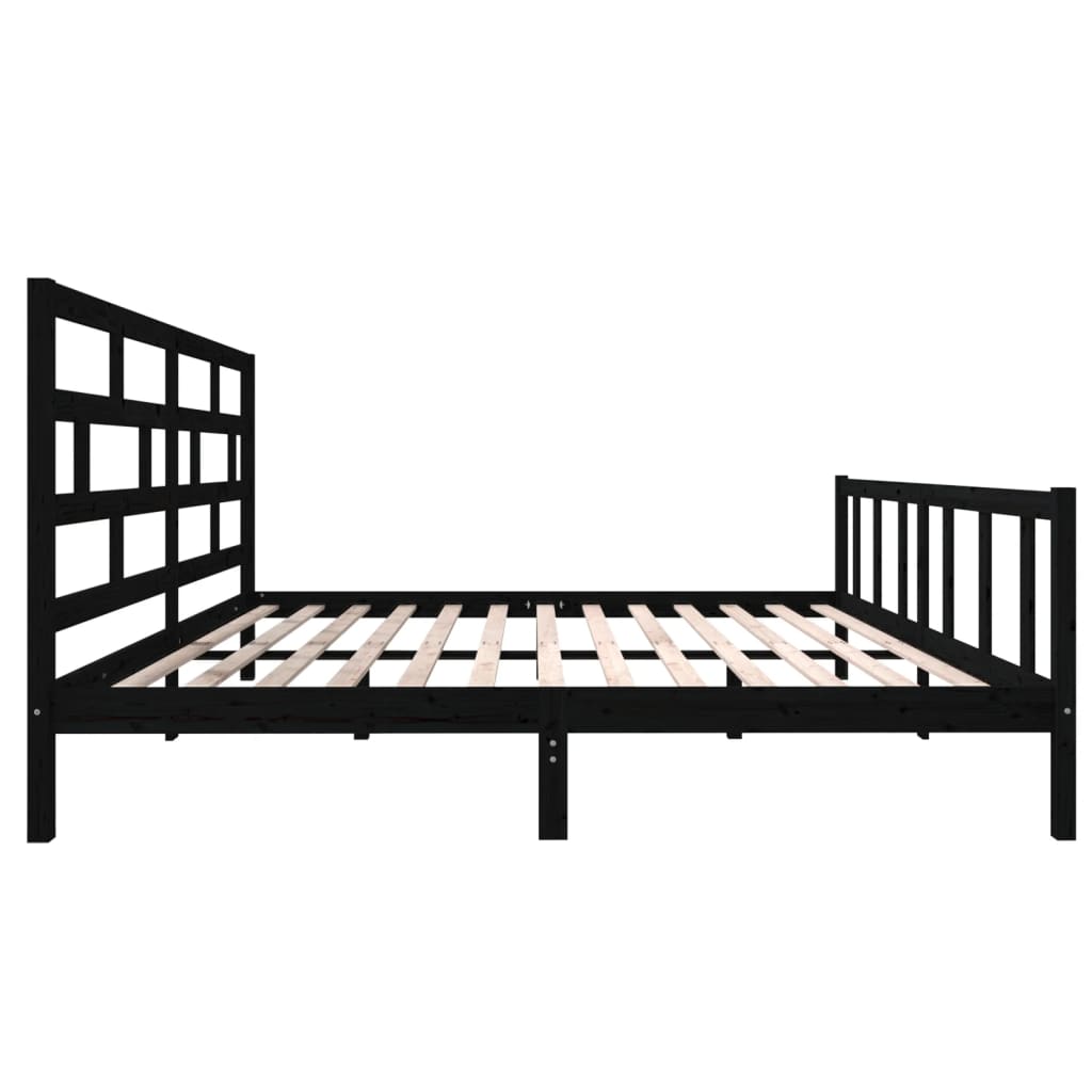 vidaXL Estrutura de cama 200x200 cm madeira de pinho maciça preto