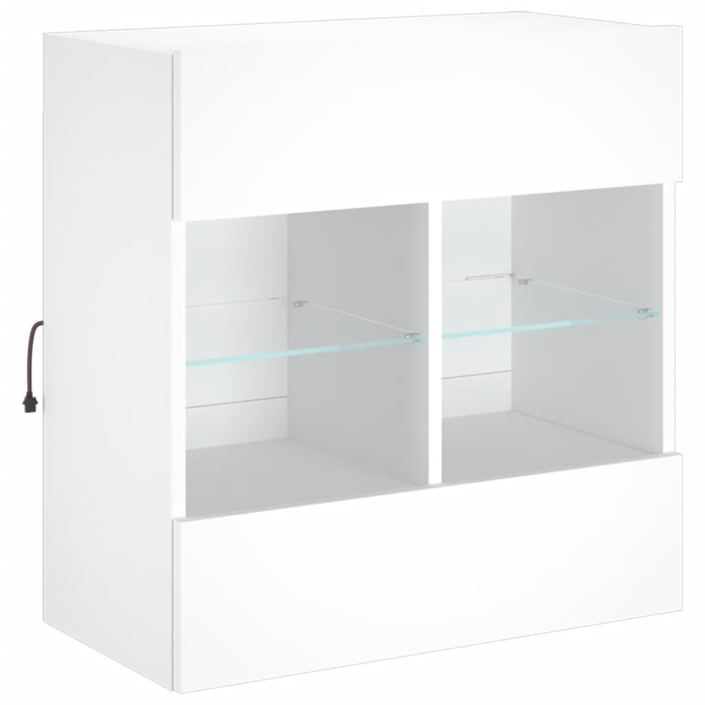vidaXL Móvel de parede para TV com luzes LED 58,5x30x60,5 cm branco