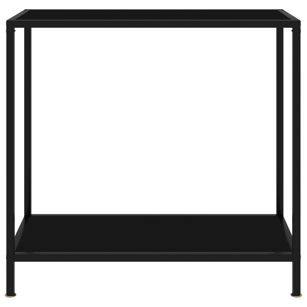 vidaXL Mesa consola 80x35x75 cm vidro temperado preto