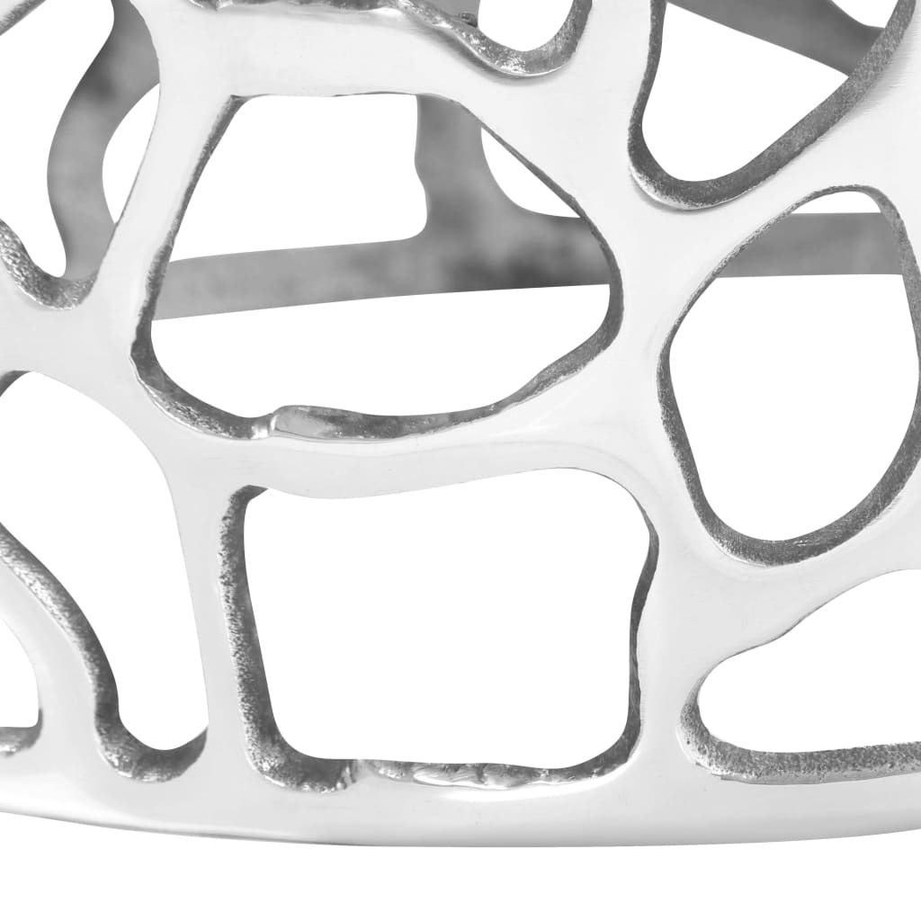 vidaXL Mesa de centro em alumínio fundido 70x30 cm prateado