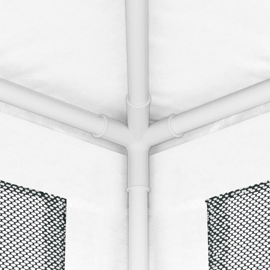 vidaXL Tenda para festas com 4 paredes laterais em rede 4x4 m branco