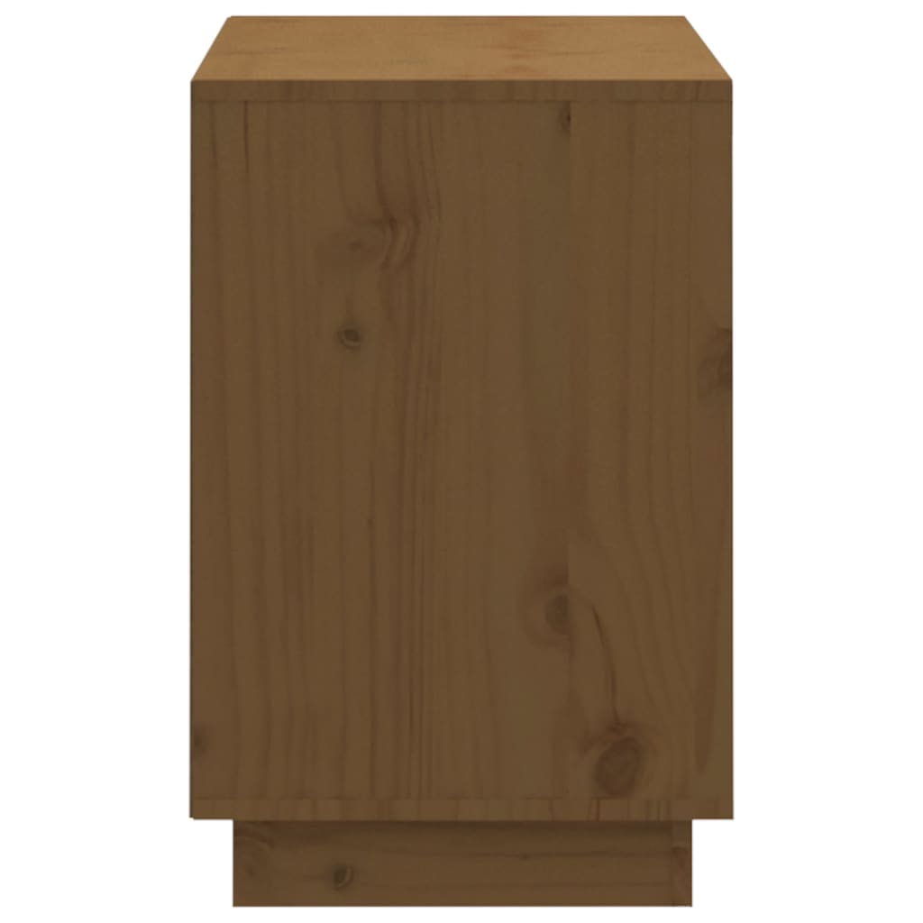 vidaXL Sapateira 110x34x52 cm madeira de pinho maciça castanho mel
