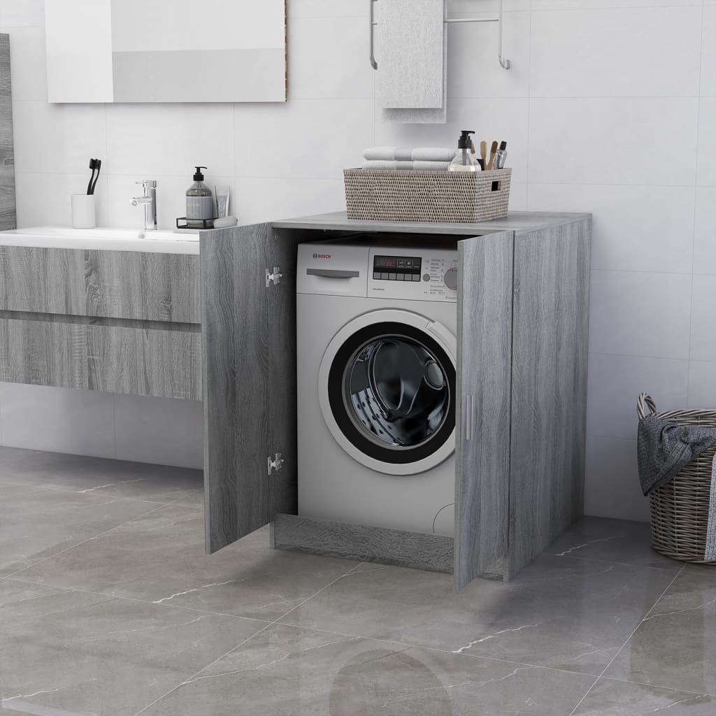 vidaXL Armário máquina de lavar roupa 71x71,5x91,5 cm sonoma cinza